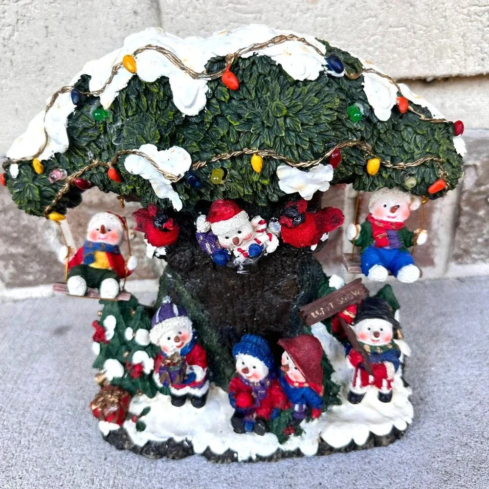 Vintage Holiday Collection Snowman Musical Lights Music Tested Works C…